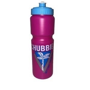 Chubbies Water Bottle Beach Retro 90s Style Pink Squeeze Bottle BPA Free 22oz